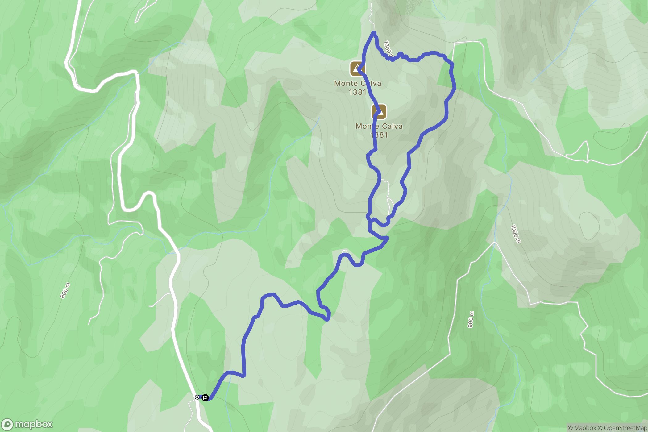 Zonza : carte du parcours de randonnée - France