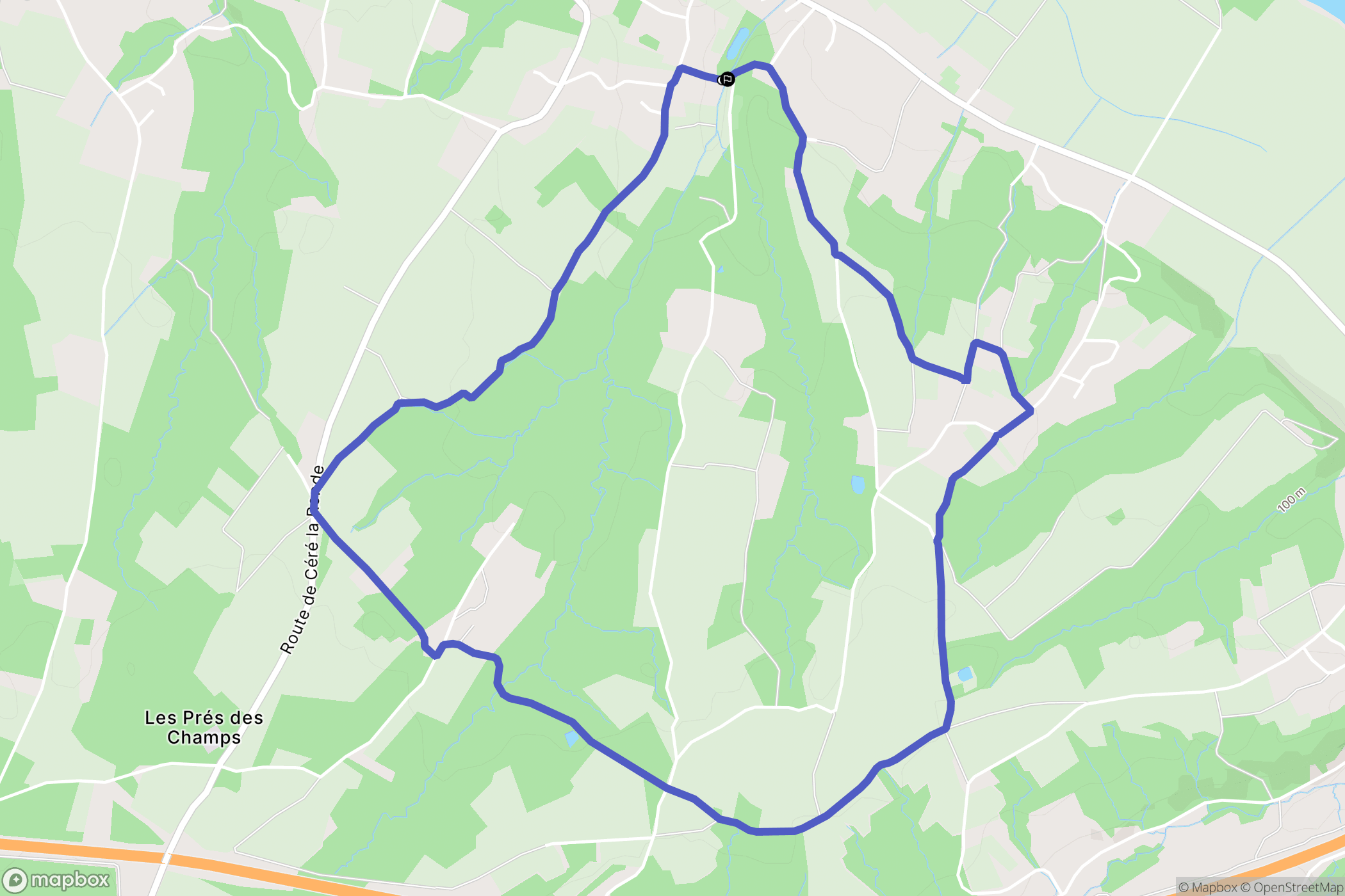 Pouillé : carte du parcours de randonnée - France