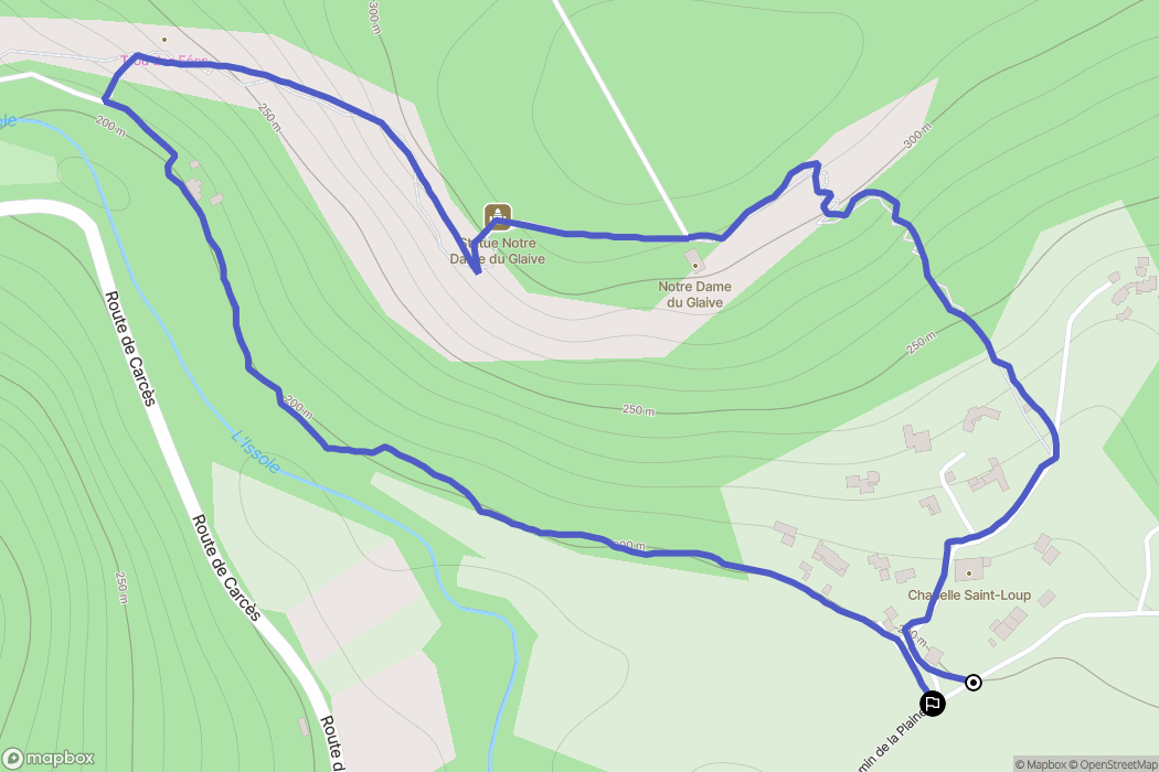 Cabasse : carte du parcours de randonnée - France