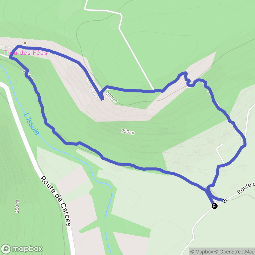 Cabasse : carte du parcours de randonnée - France