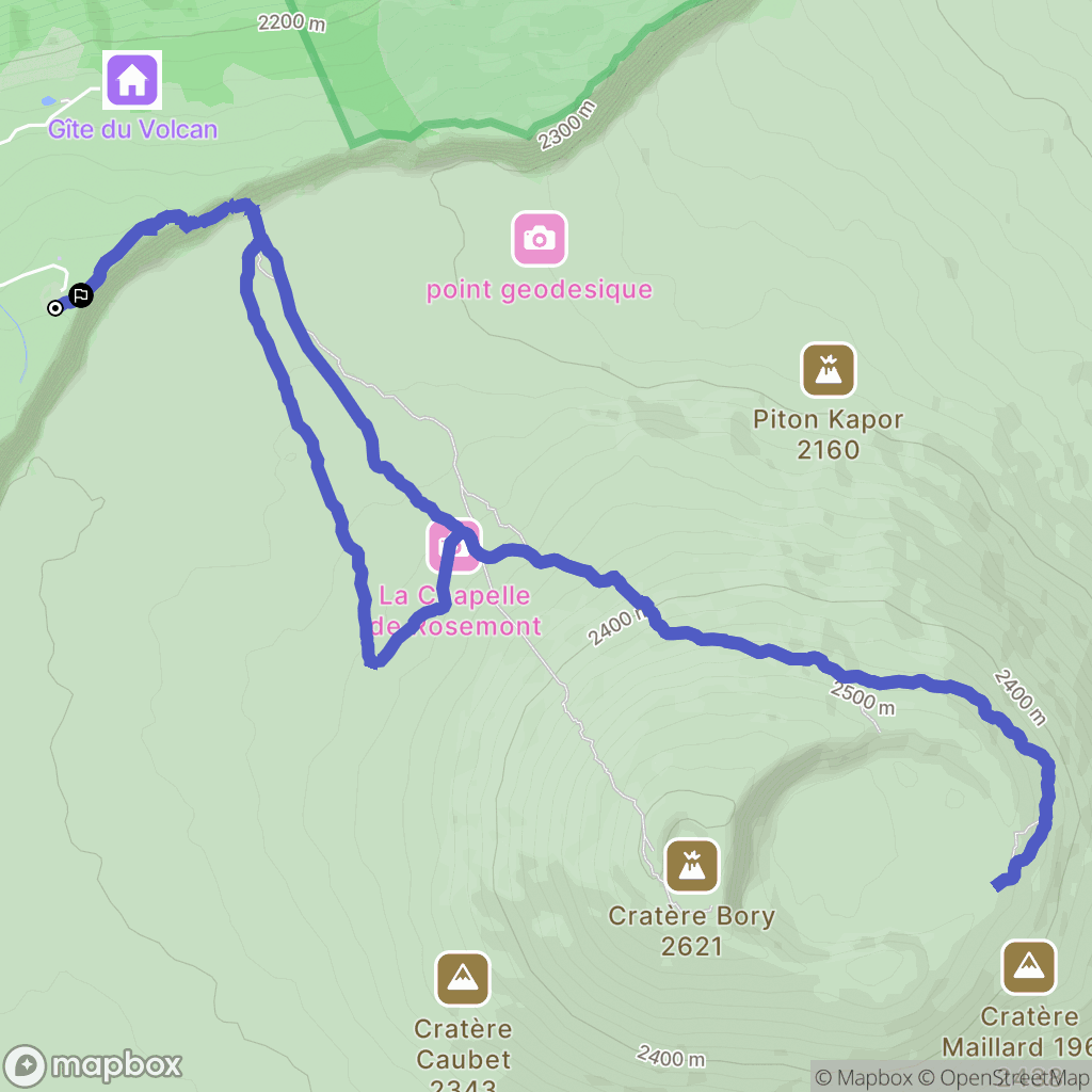 Sainte Rose : carte du parcours de randonnée - France