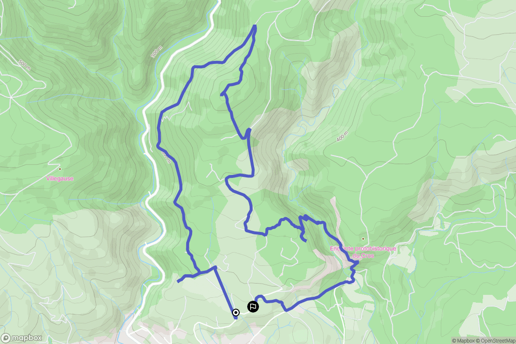 Caunes-Minervois : carte du parcours de randonnée - France