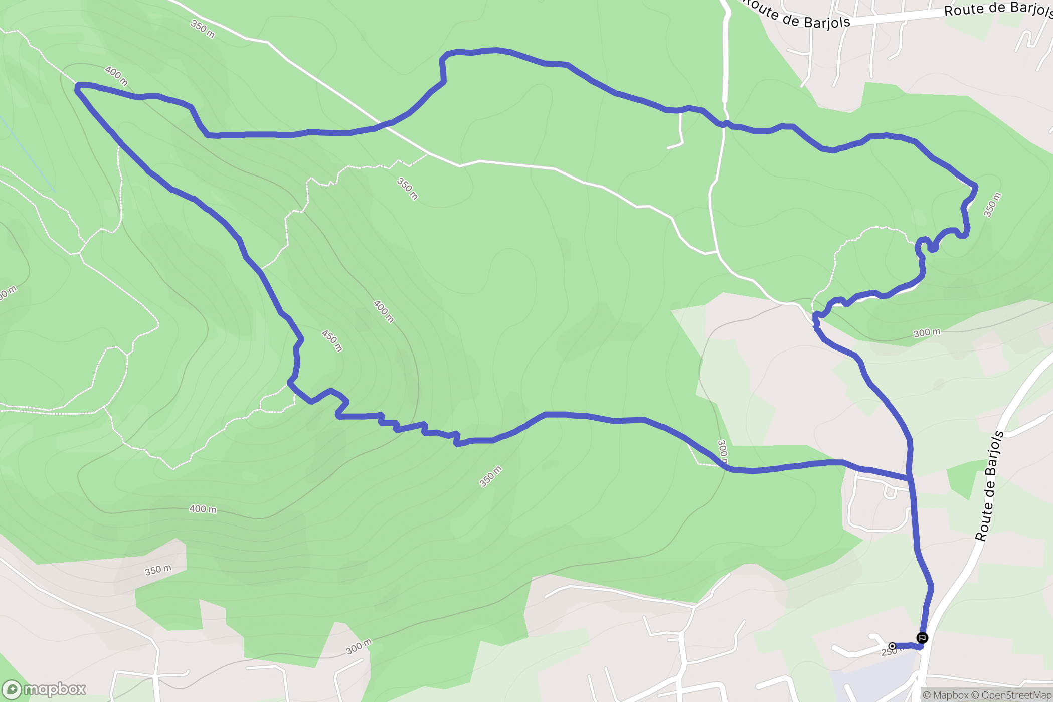 Le Val : carte du parcours de randonnée - France