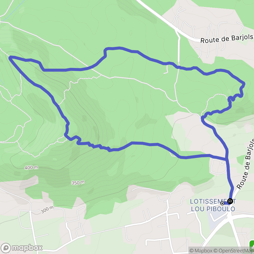 Le Val : carte du parcours de randonnée - France