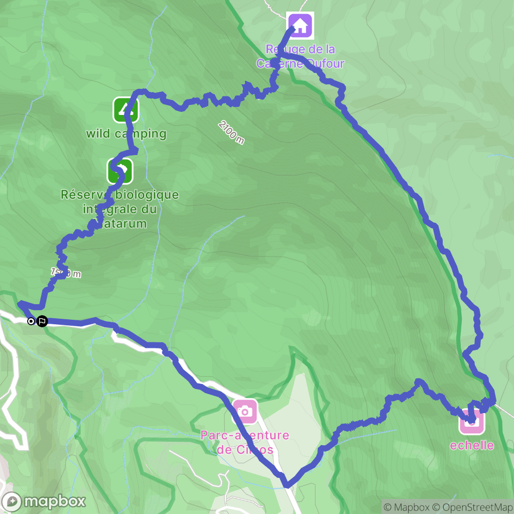 Cilaos : carte du parcours de randonnée - France