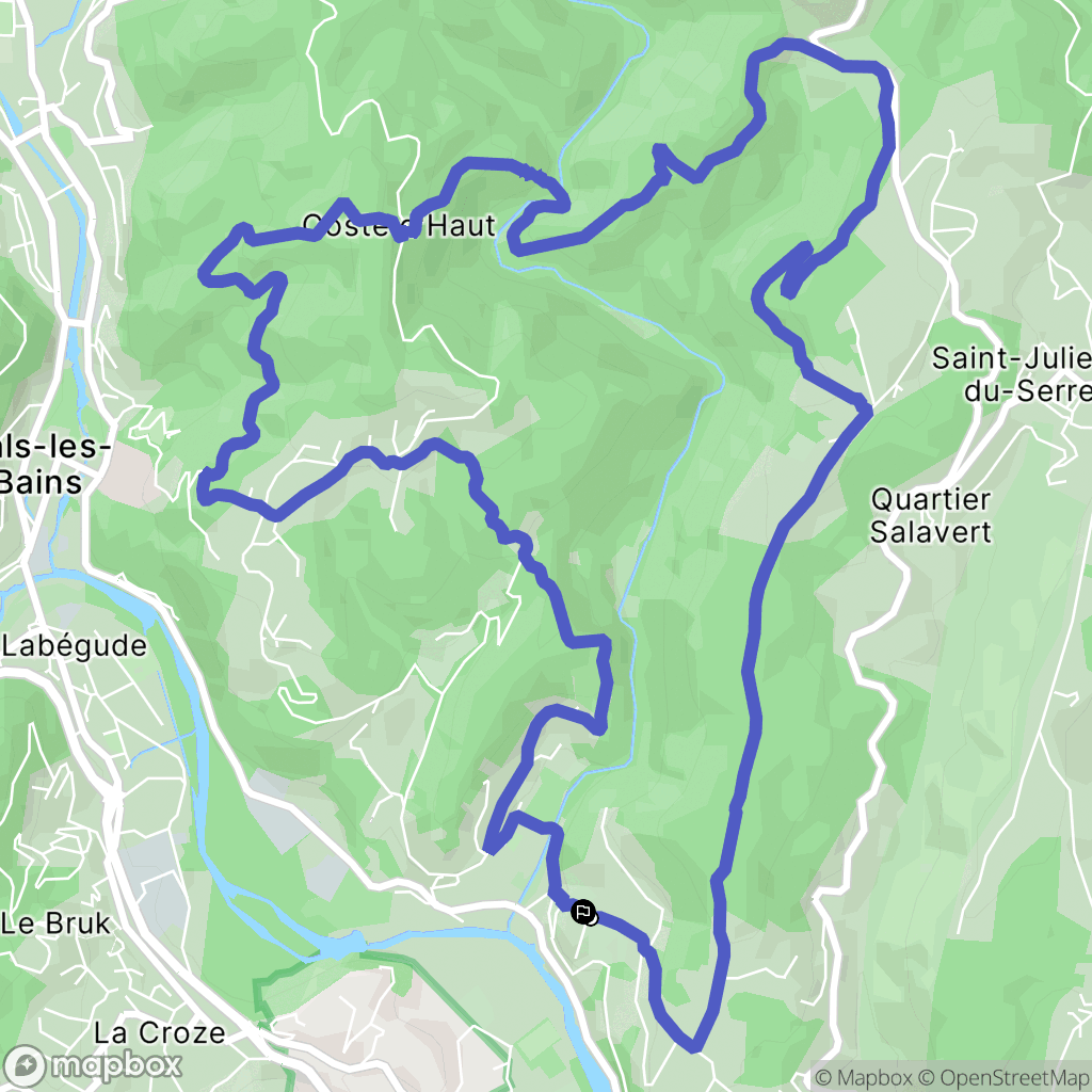 Ucel : carte du parcours de randonnée - France