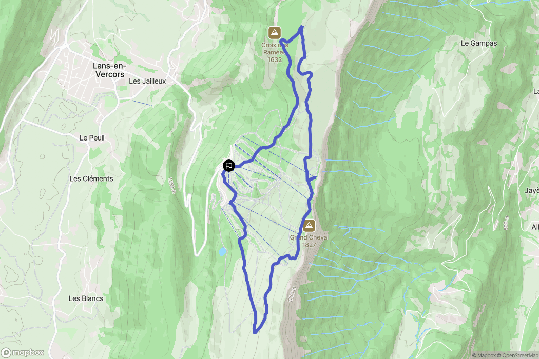 Lans-en-Vercors : carte du parcours de randonnée - France