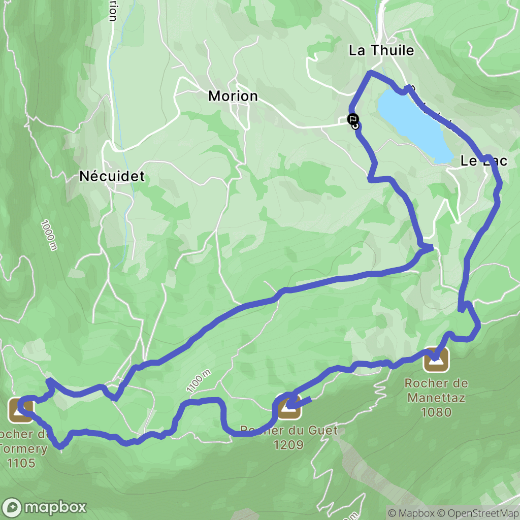 La Thuile : carte du parcours de randonnée - France