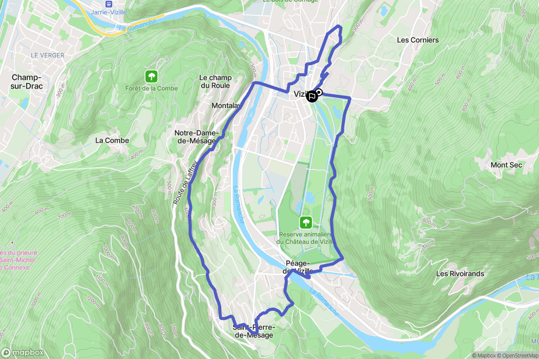 Vizille : carte du parcours de randonnée - France