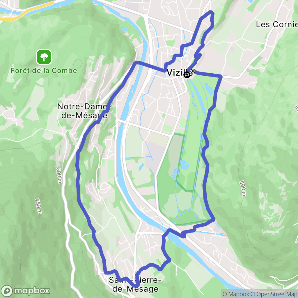 Vizille : carte du parcours de randonnée - France