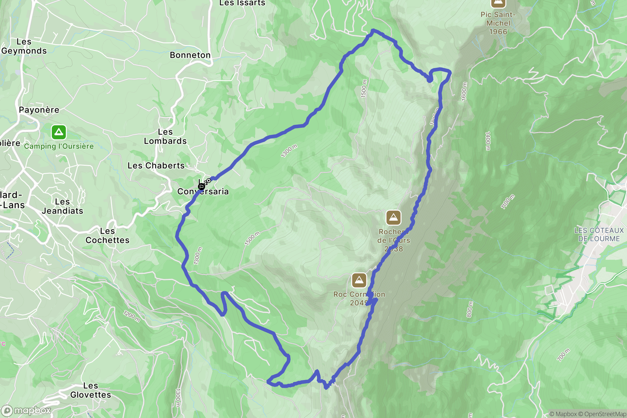 Villard de Lans : carte du parcours de randonnée - France