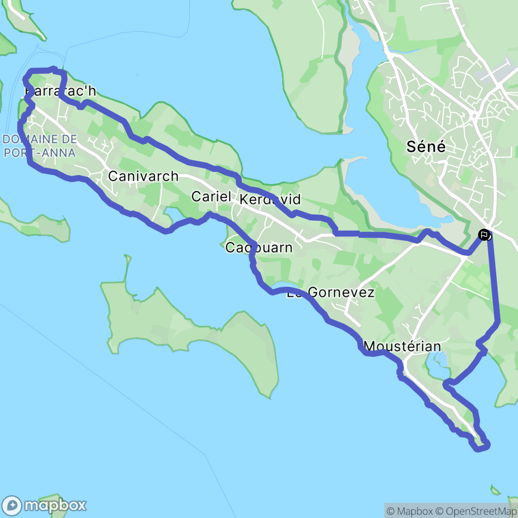 Séné : carte du parcours de randonnée - France