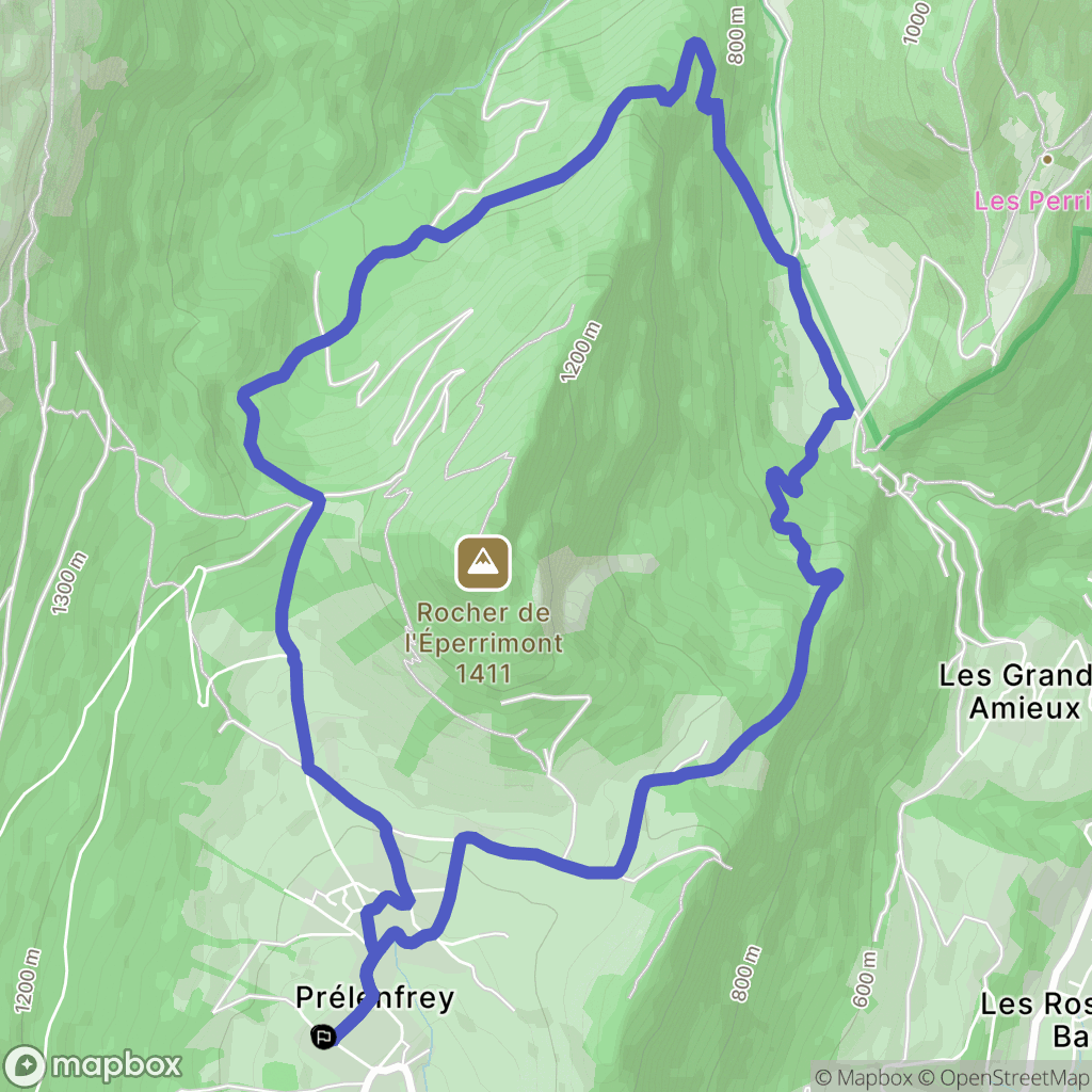 Prélenfrey : carte du parcours de randonnée - France