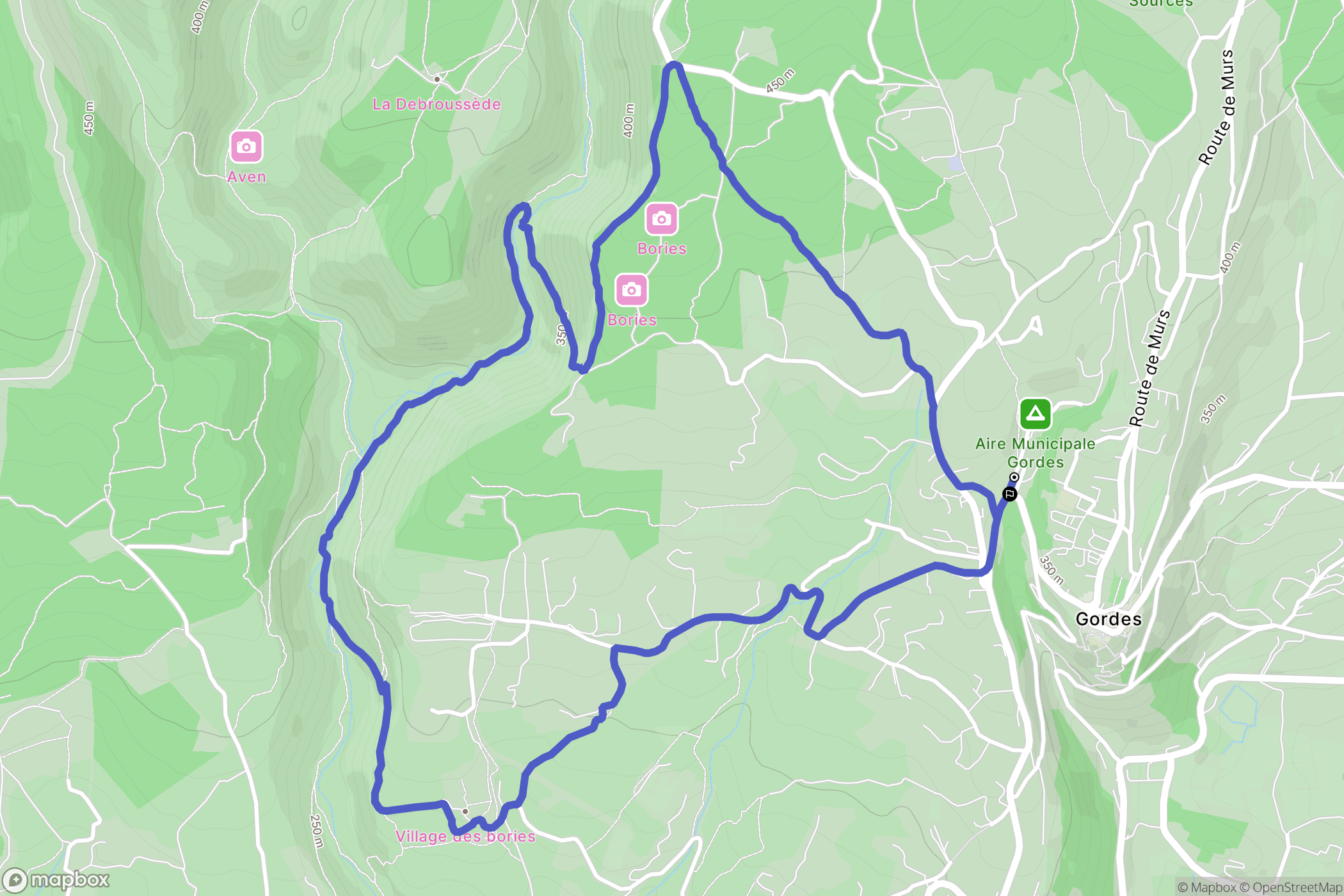 Gordes : carte du parcours de randonnée - France