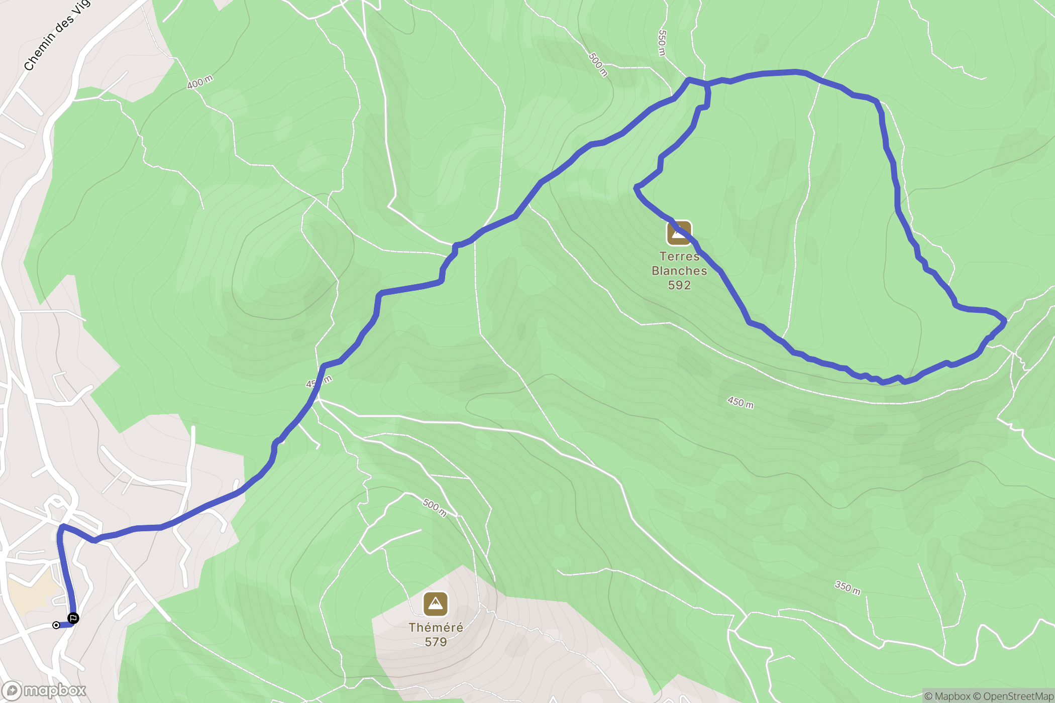 Rocbaron : carte du parcours de randonnée - France