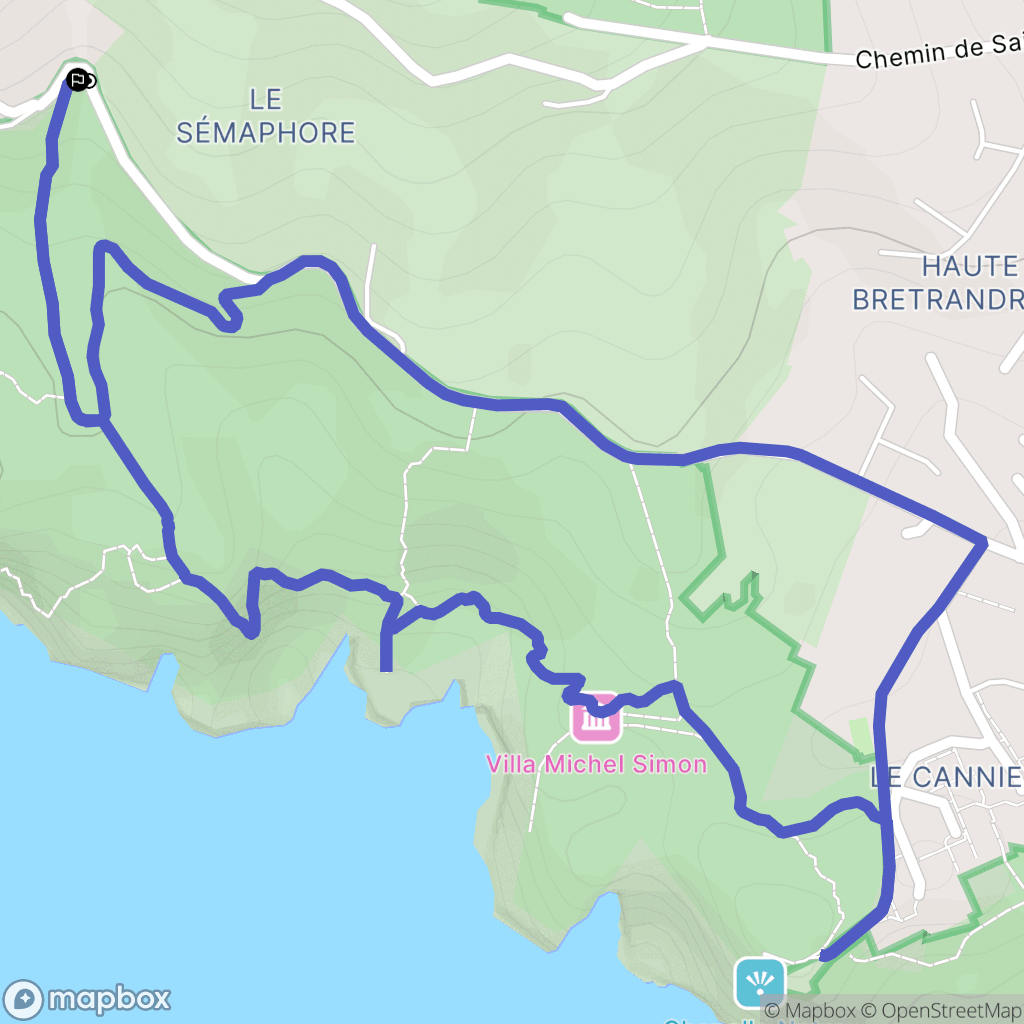 La Ciotat : carte du parcours de randonnée - France