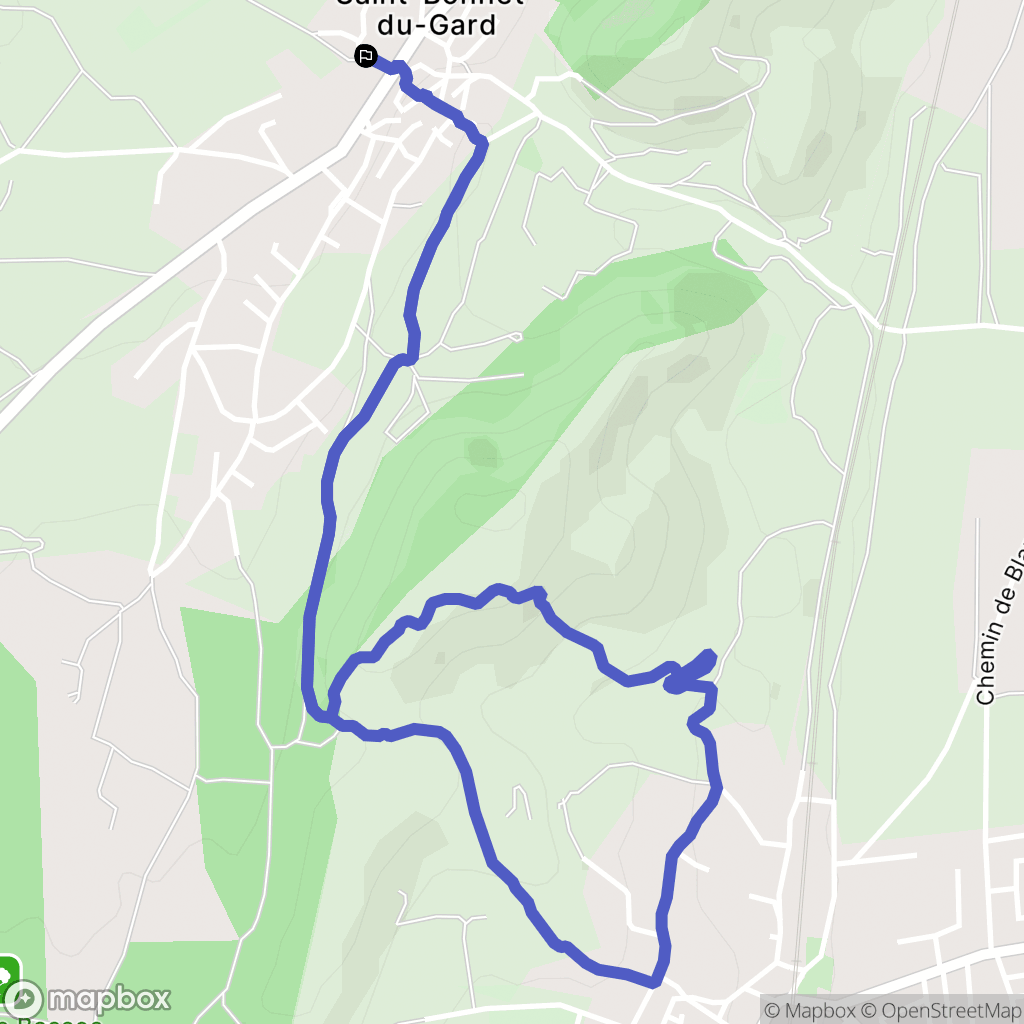 Saint-Bonnet du Gard : carte du parcours de randonnée - France