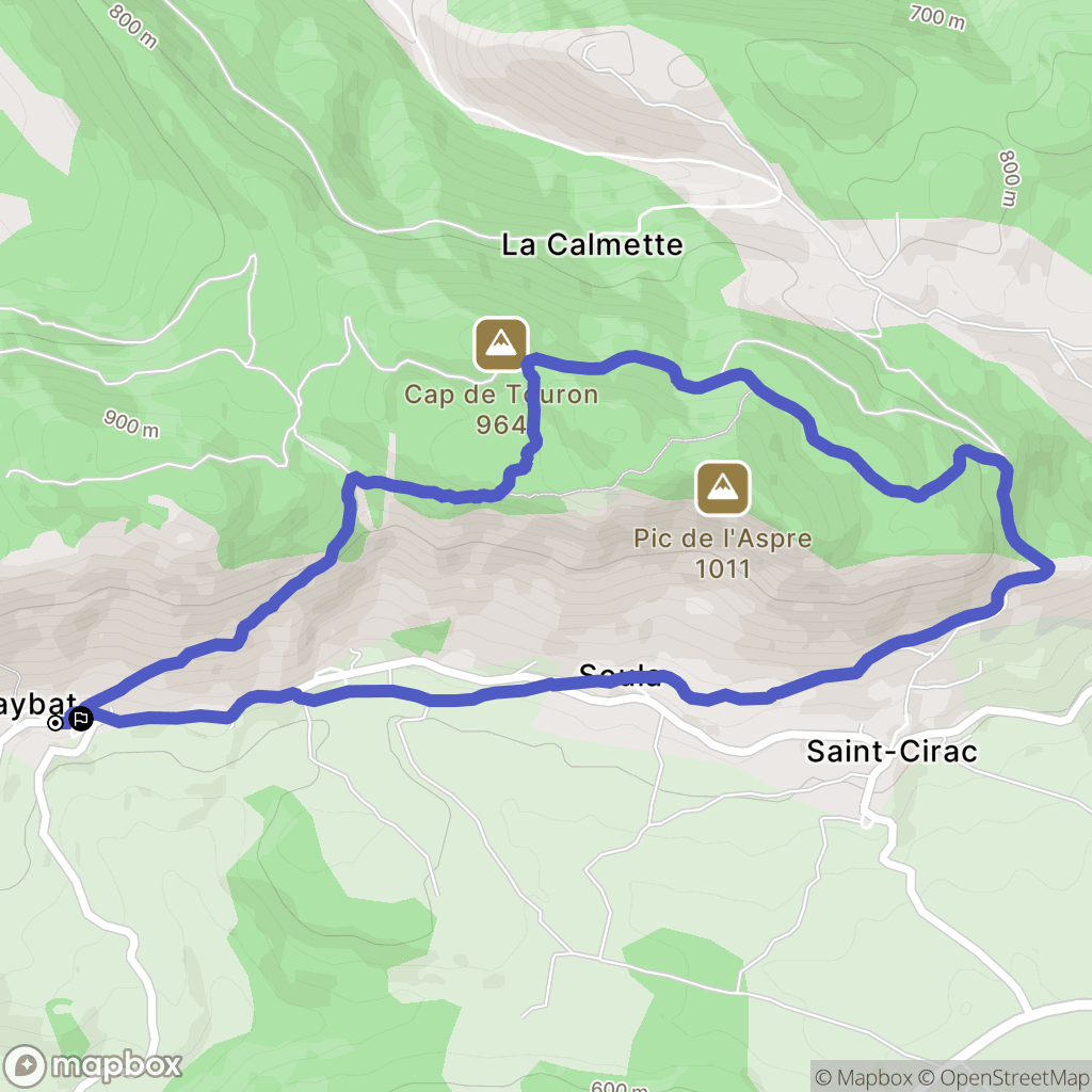 Soula : carte du parcours de randonnée - France
