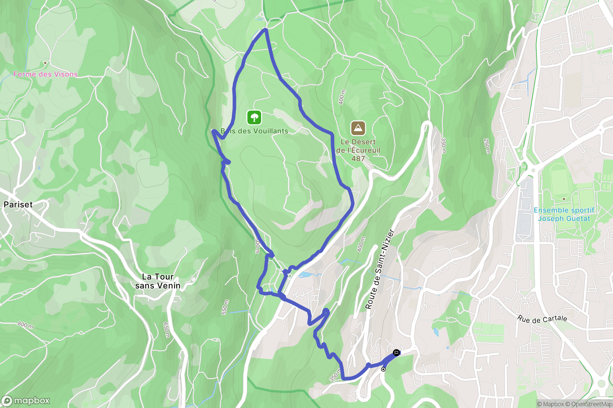 Seyssinet-Pariset : carte du parcours de randonnée - France