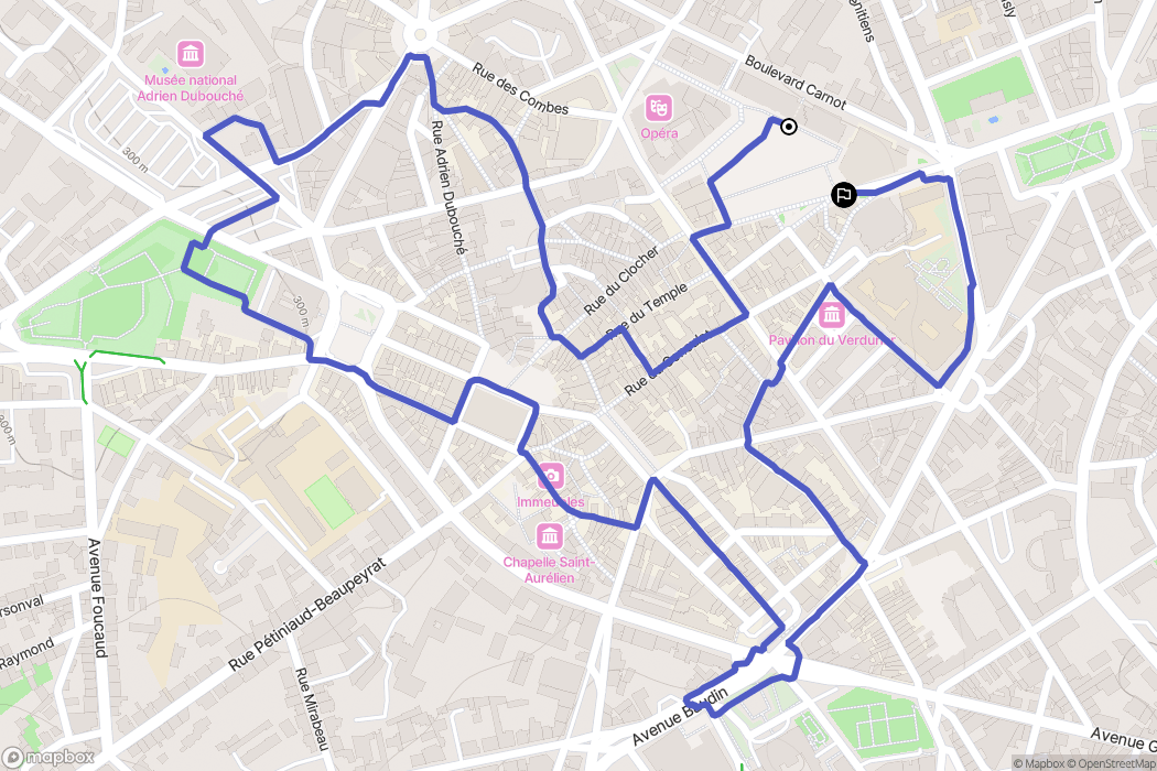 Limoges : carte du parcours de randonnée - France
