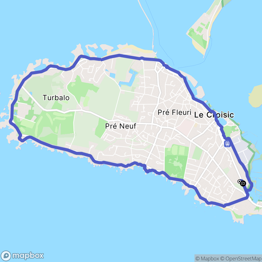Le Croisic : carte du parcours de randonnée - France