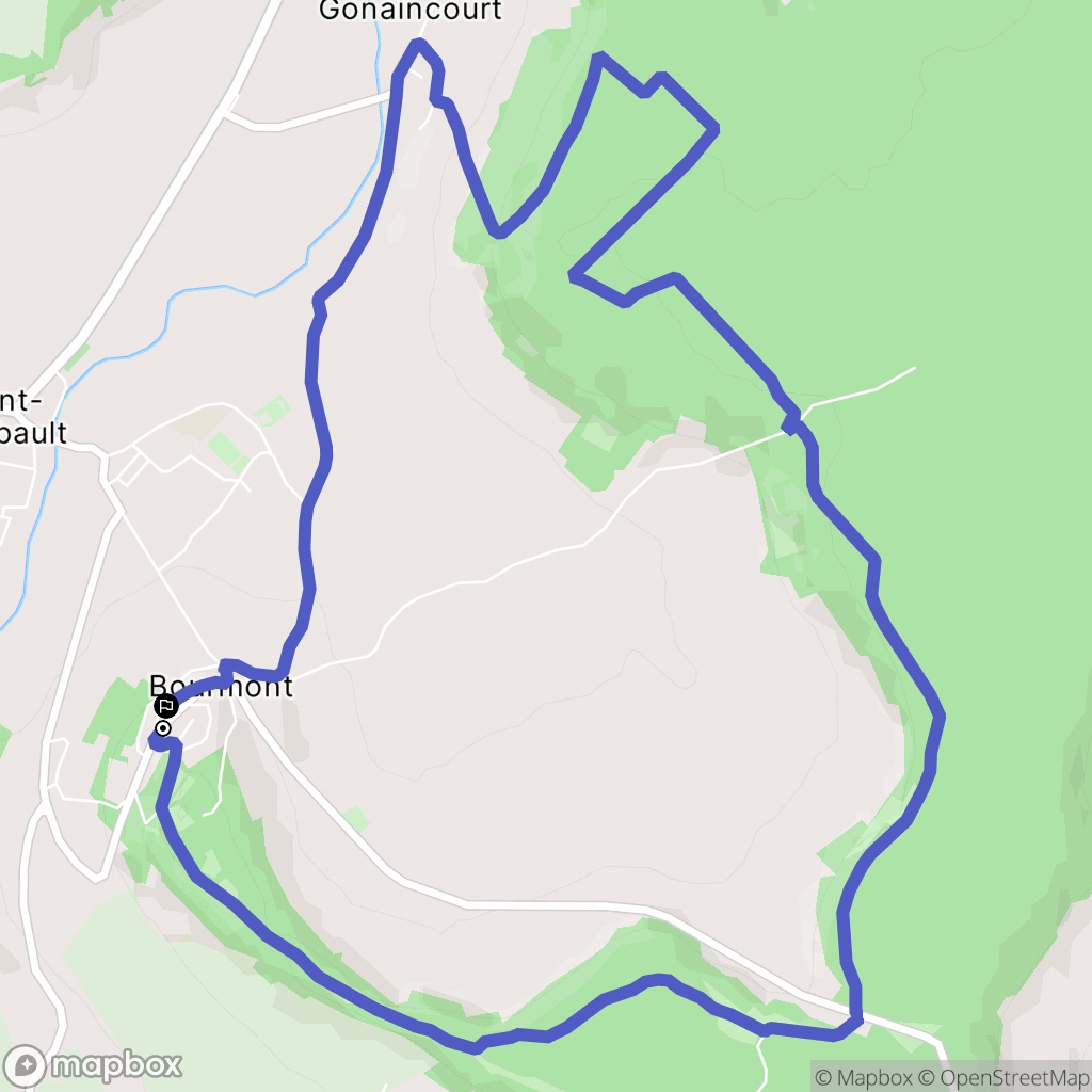 Bourmont-entre-Meuse-et-Mouzon : carte du parcours de randonnée - France