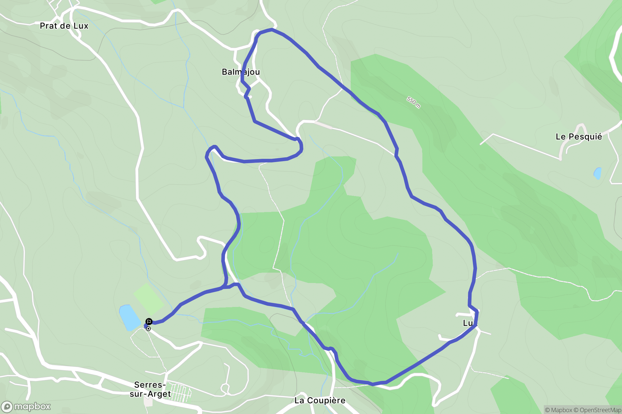 Serres-sur-Arget : carte du parcours de randonnée - France