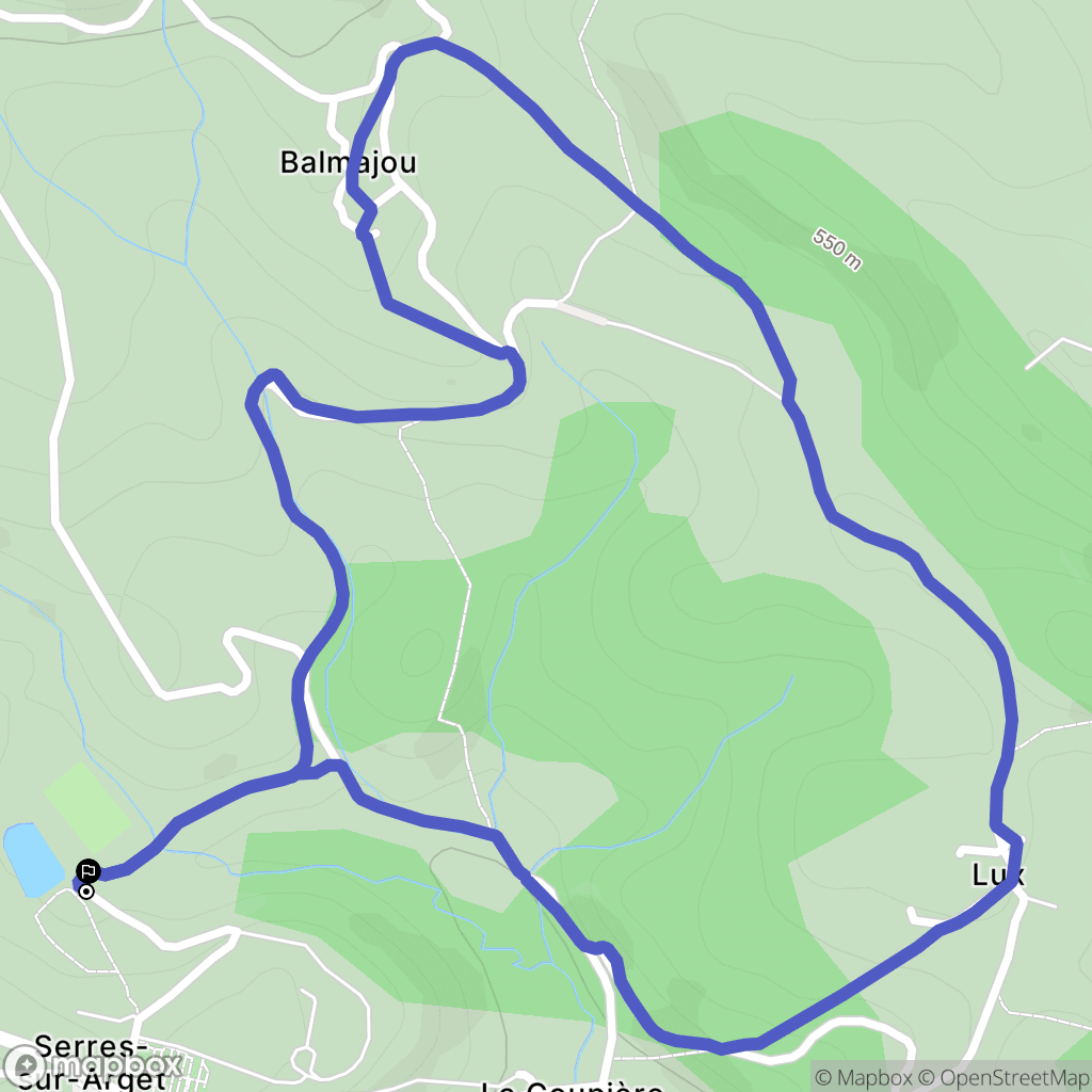 Serres-sur-Arget : carte du parcours de randonnée - France