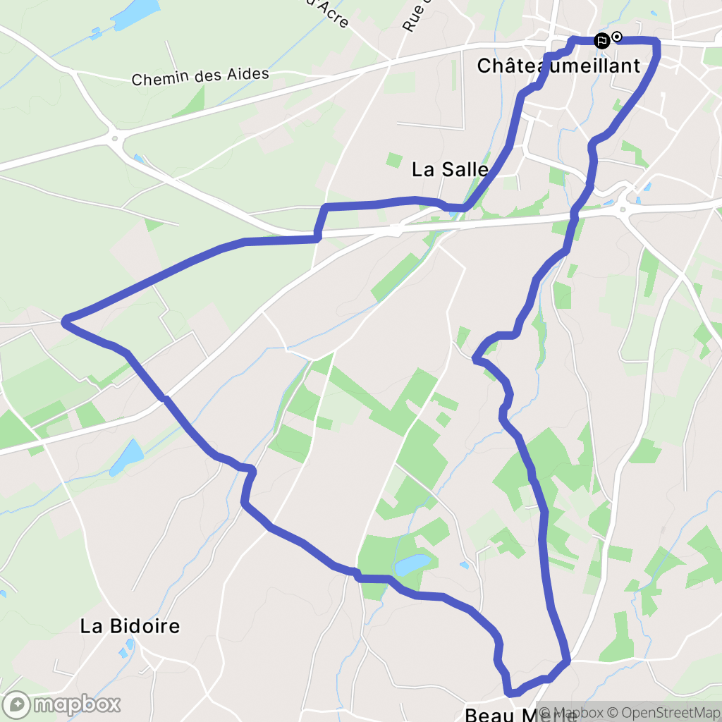 Châteaumeillant : carte du parcours de randonnée - France
