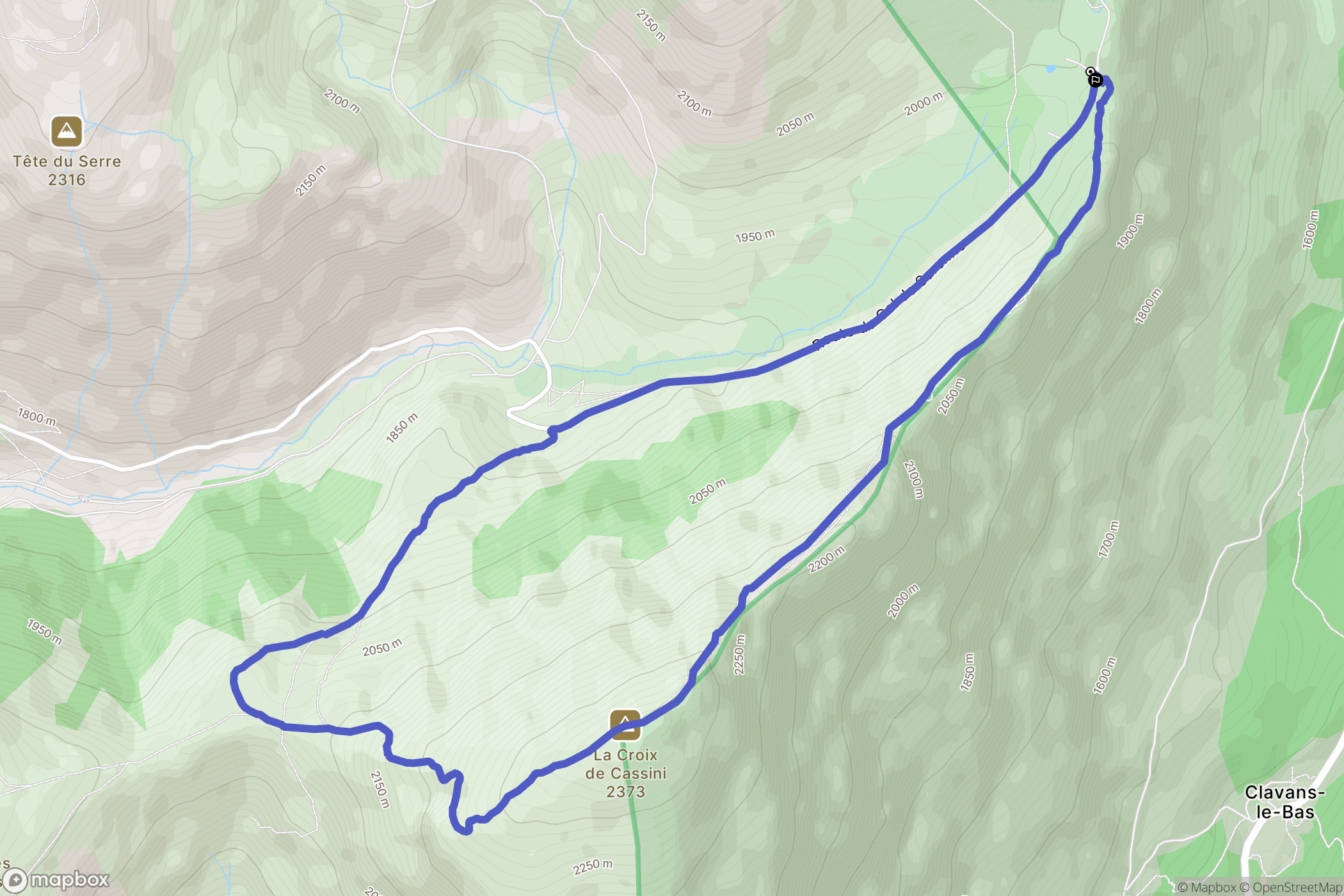 Clavant-Le-Haut : carte du parcours de randonnée - France