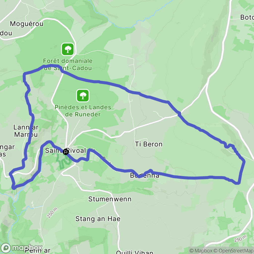 Saint-Rivoal : carte du parcours de randonnée - France