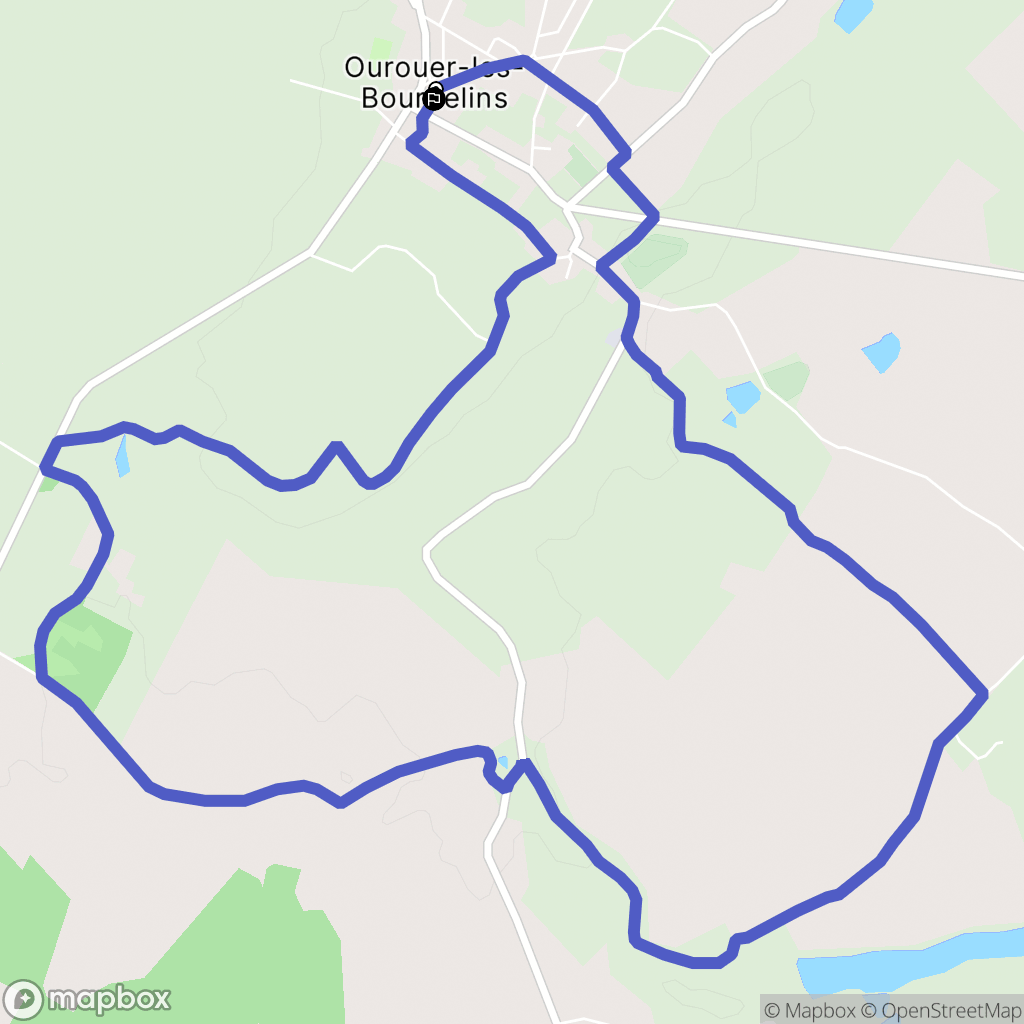 Ourouer-les-Bourdelins : carte du parcours de randonnée - France