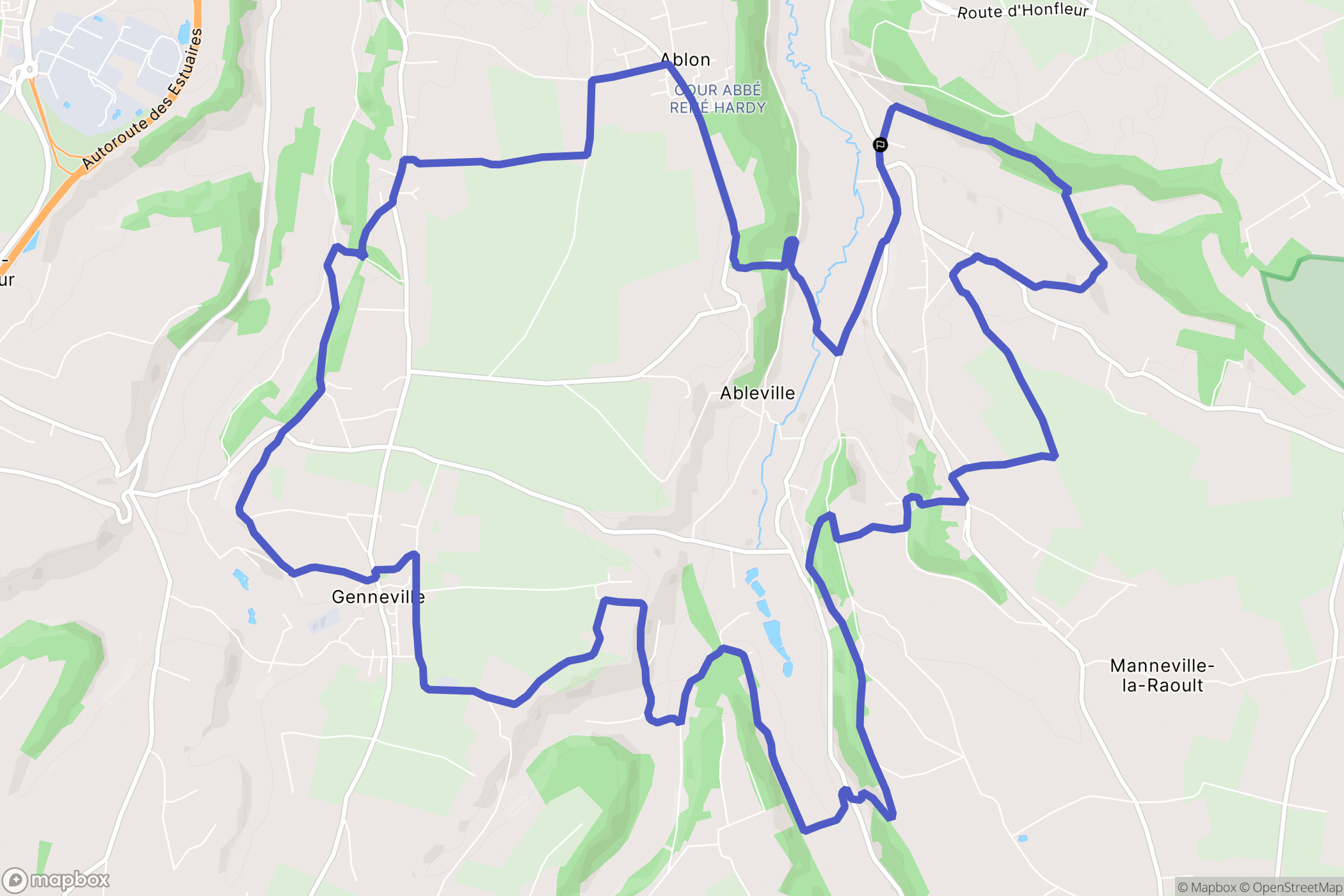 Fiquefleur-Équainville : carte du parcours de randonnée - France