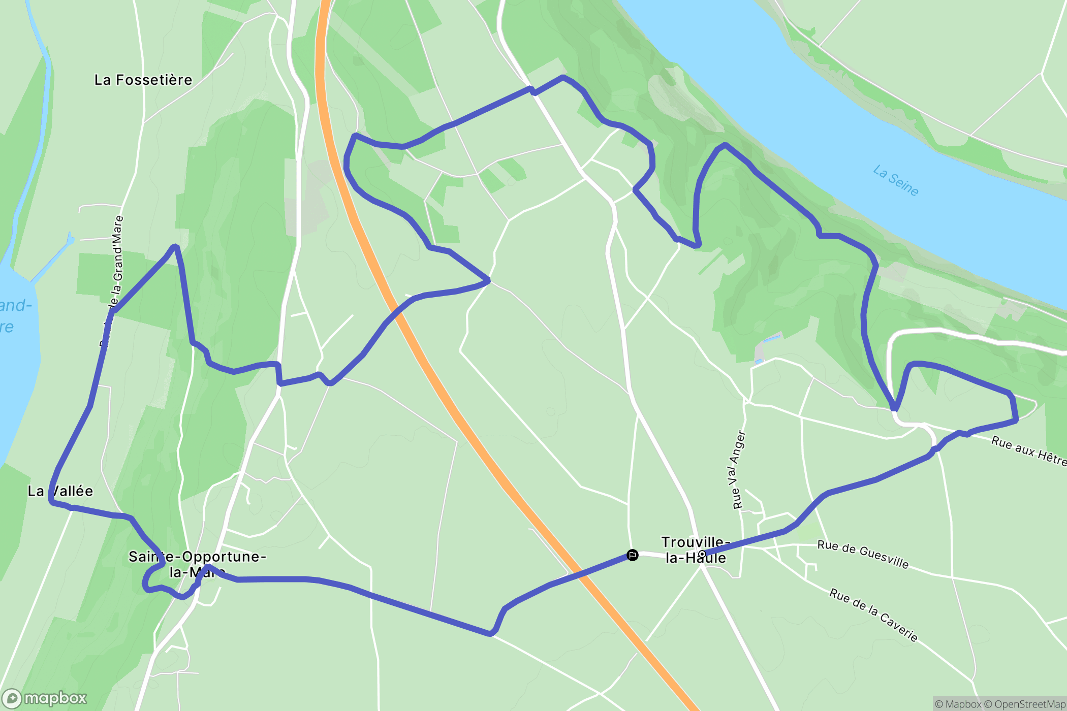 Trouville-la-Haule : carte du parcours de randonnée - France