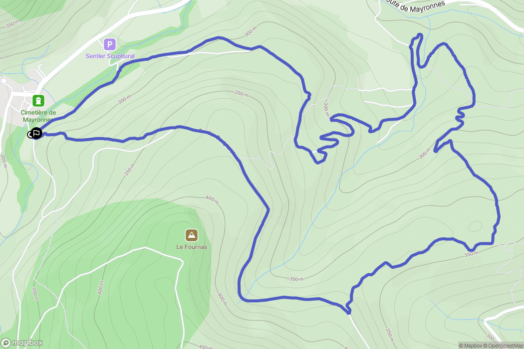 Mayronnes : carte du parcours de randonnée - France