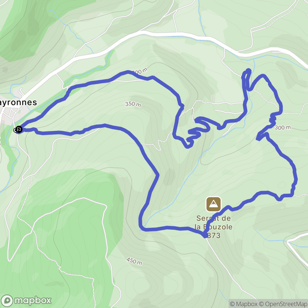 Mayronnes : carte du parcours de randonnée - France