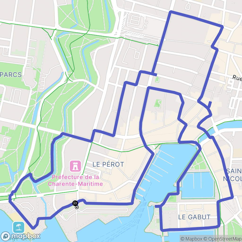 La Rochelle : carte du parcours de randonnée - France