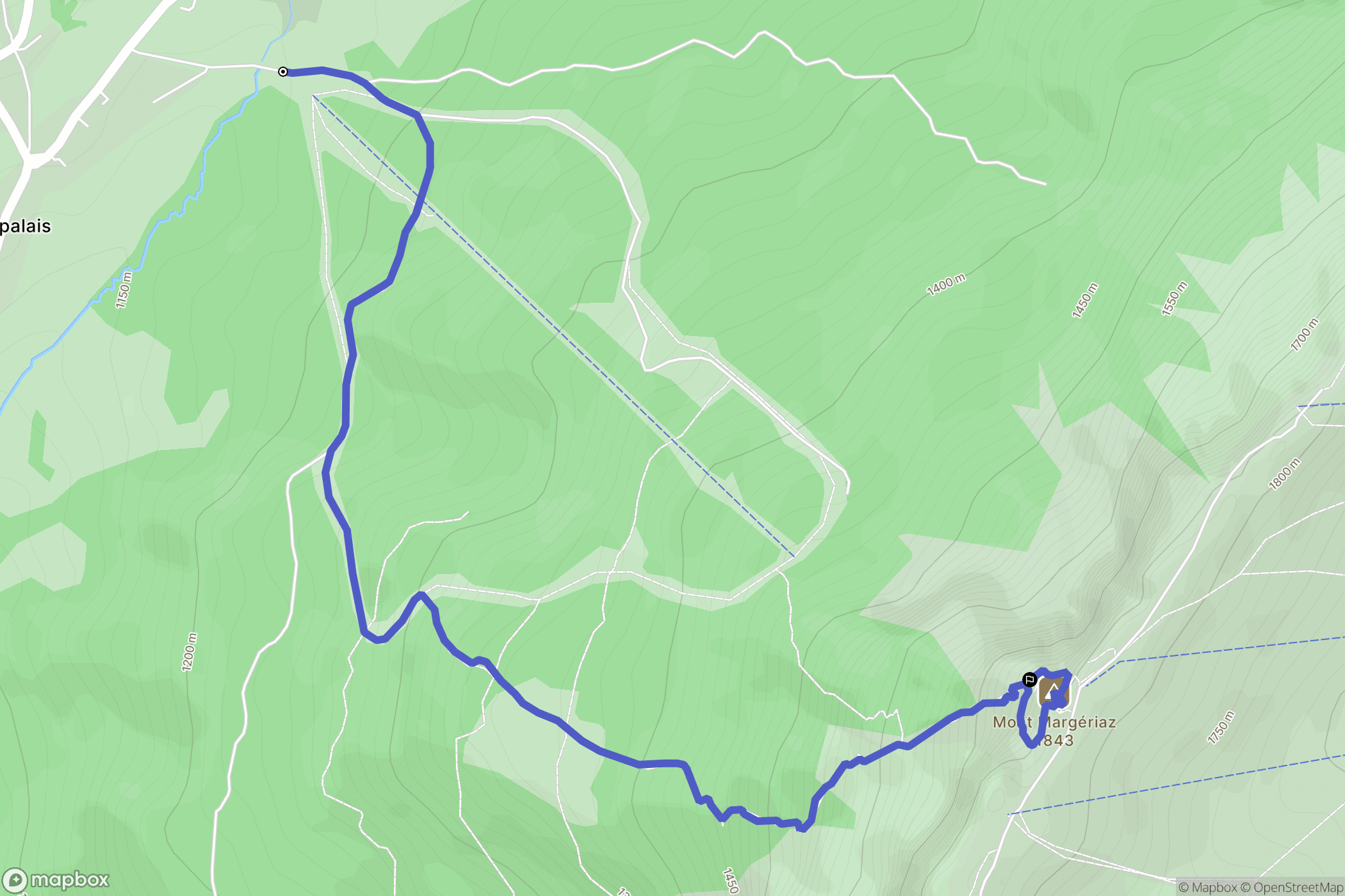 Les Deserts : carte du parcours de randonnée - France