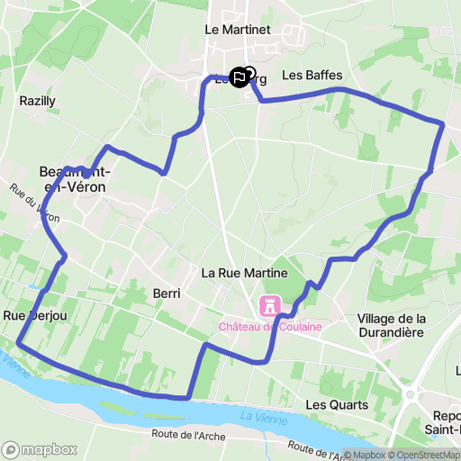Beaumont-en-Véron : carte du parcours de randonnée - France