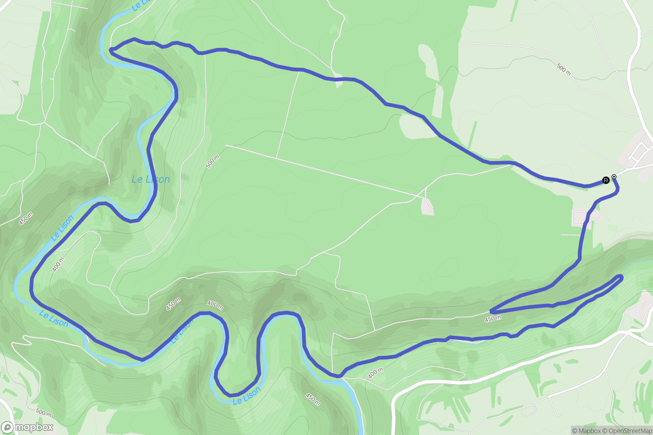 Éternoz : carte du parcours de randonnée - France