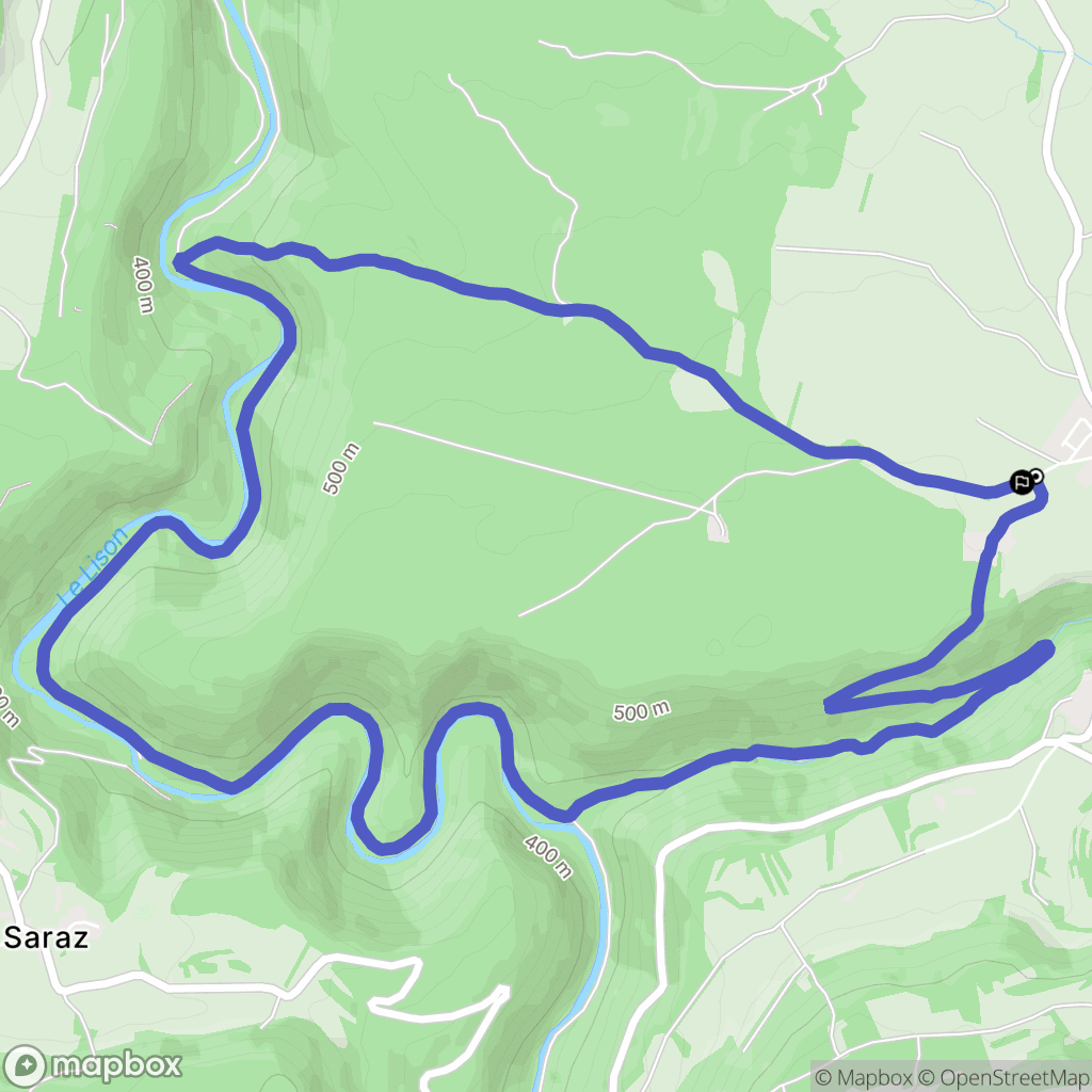 Éternoz : carte du parcours de randonnée - France