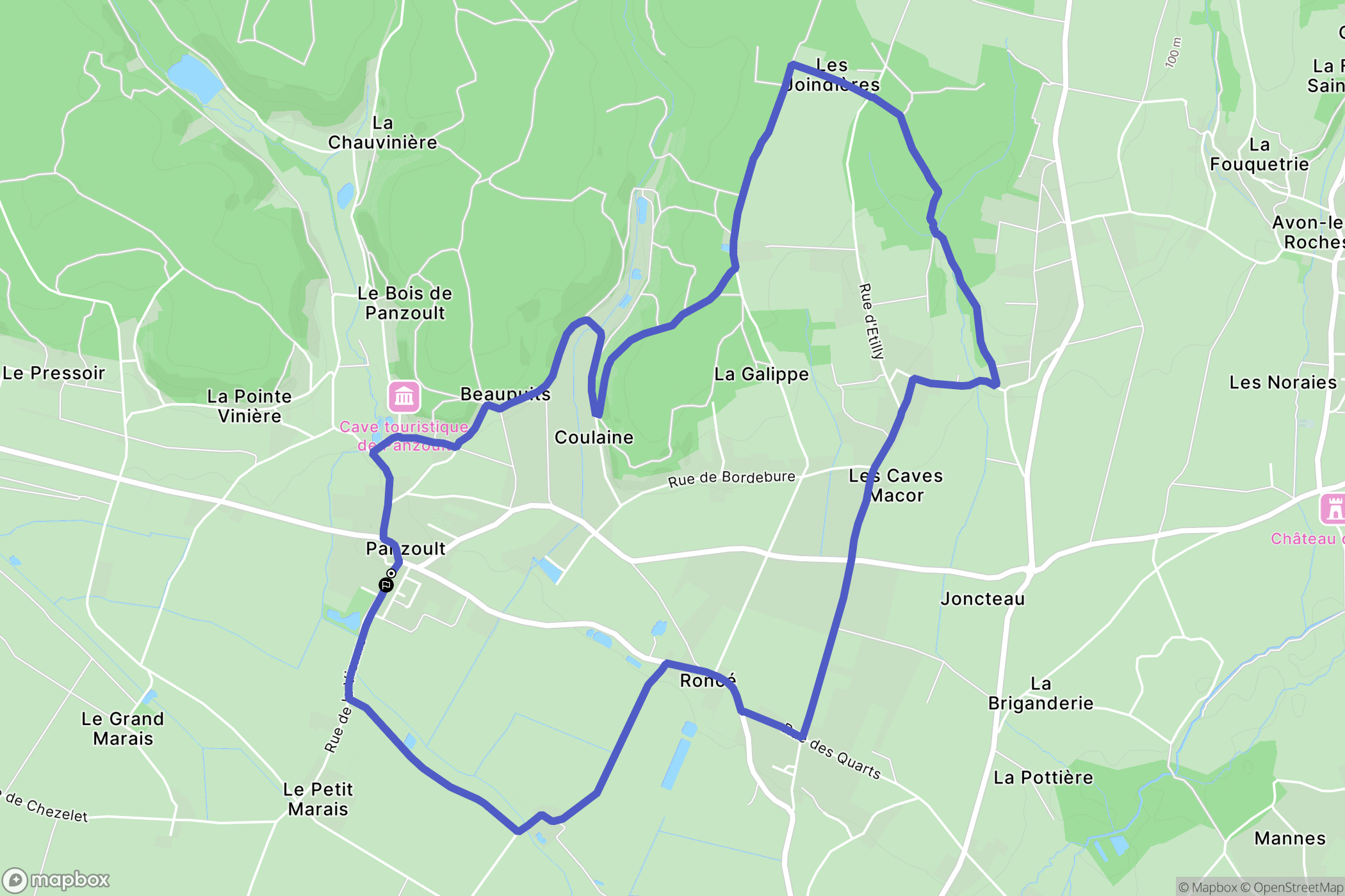 Panzoult : carte du parcours de randonnée - France