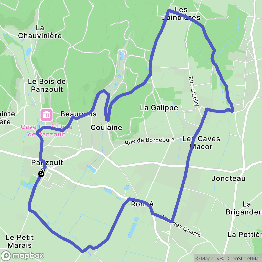 Panzoult : carte du parcours de randonnée - France
