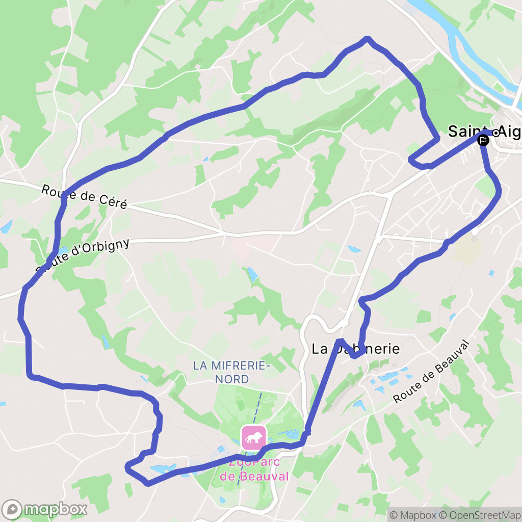 Saint-Aignan : carte du parcours de randonnée - France