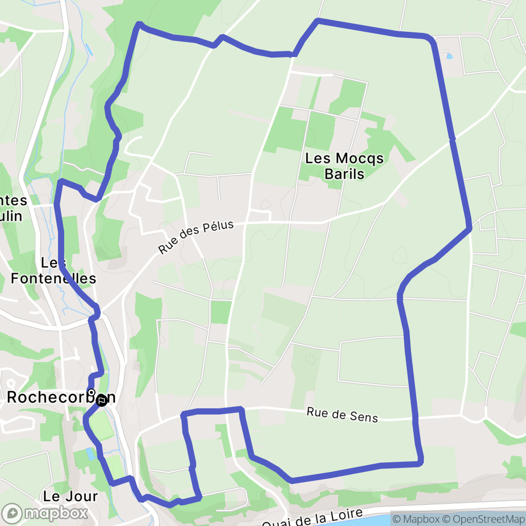 Rochecorbon : carte du parcours de randonnée - France