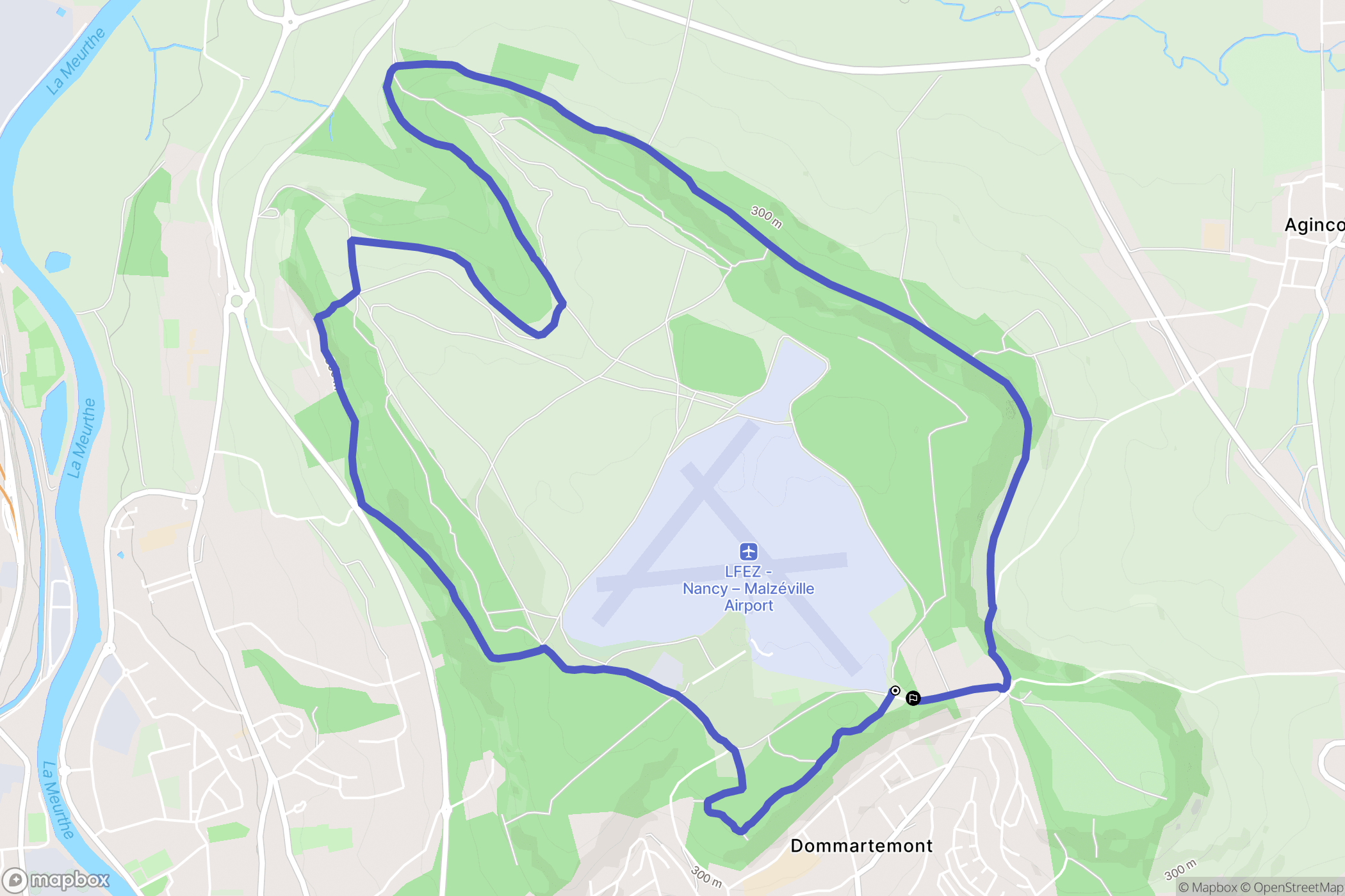 Dommartemont : carte du parcours de randonnée - France