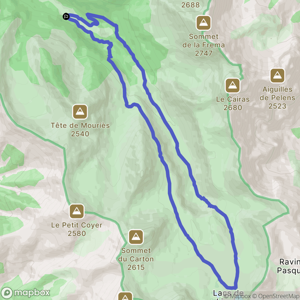 Colmars : carte du parcours de randonnée - France