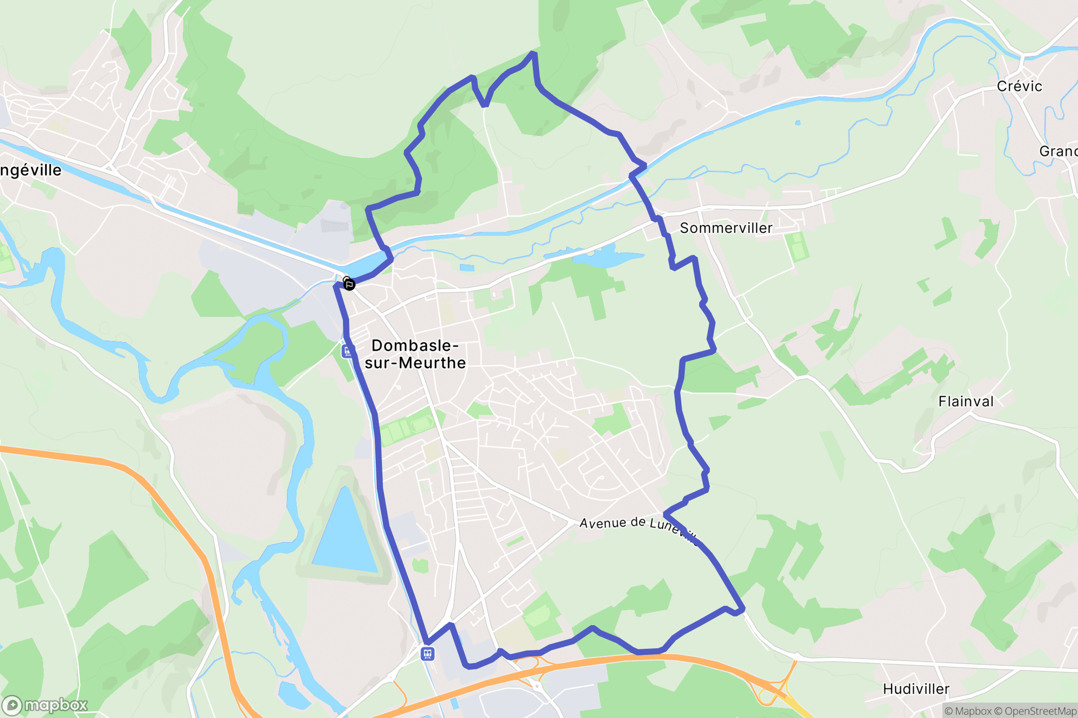 Dombasle-sur-Meurthe : carte du parcours de randonnée - France