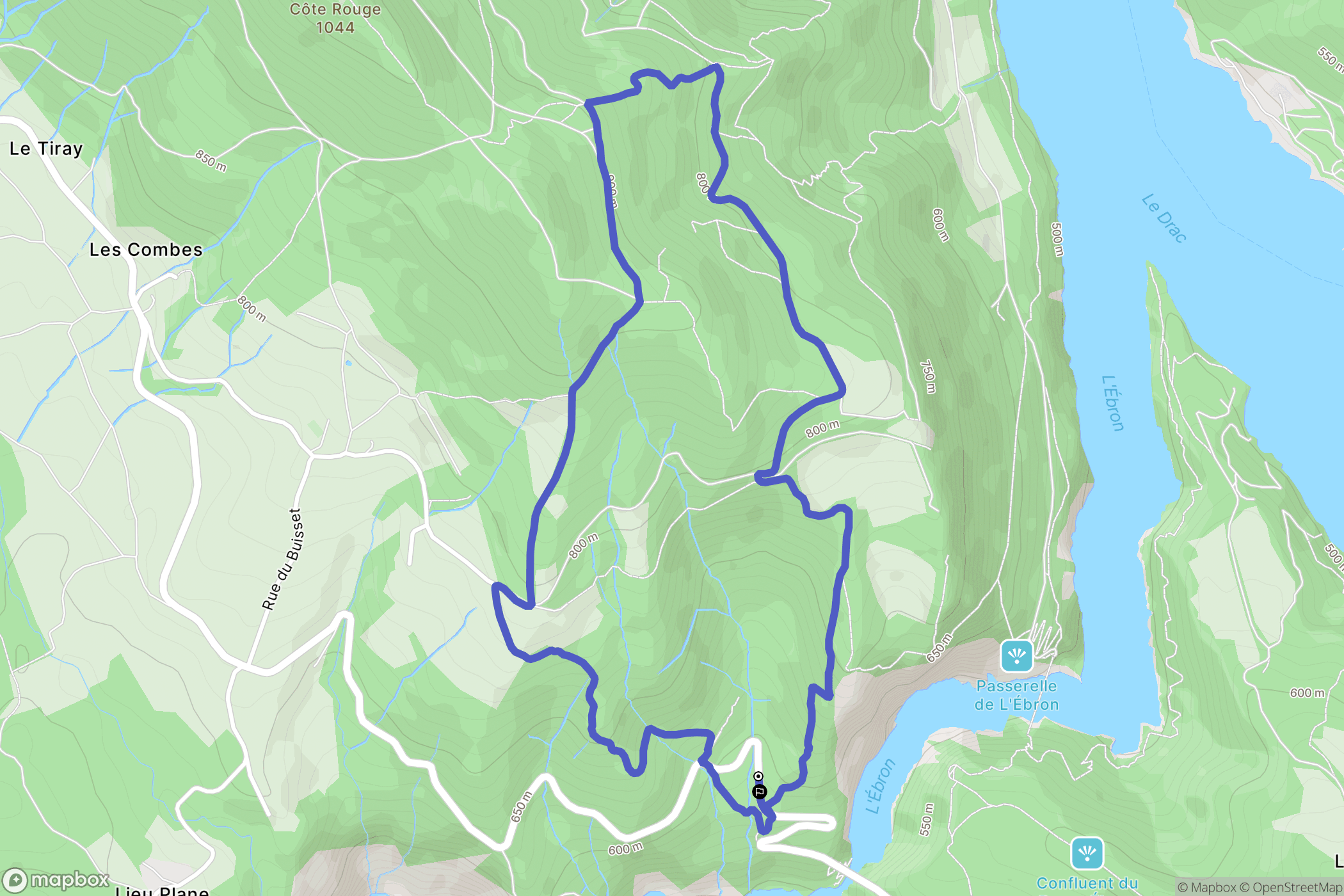 Roissard : carte du parcours de randonnée - France