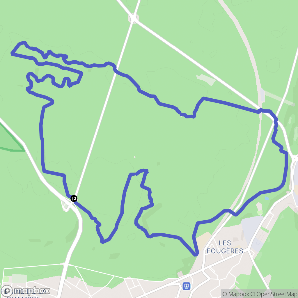 Fontainebleau : carte du parcours de randonnée - France